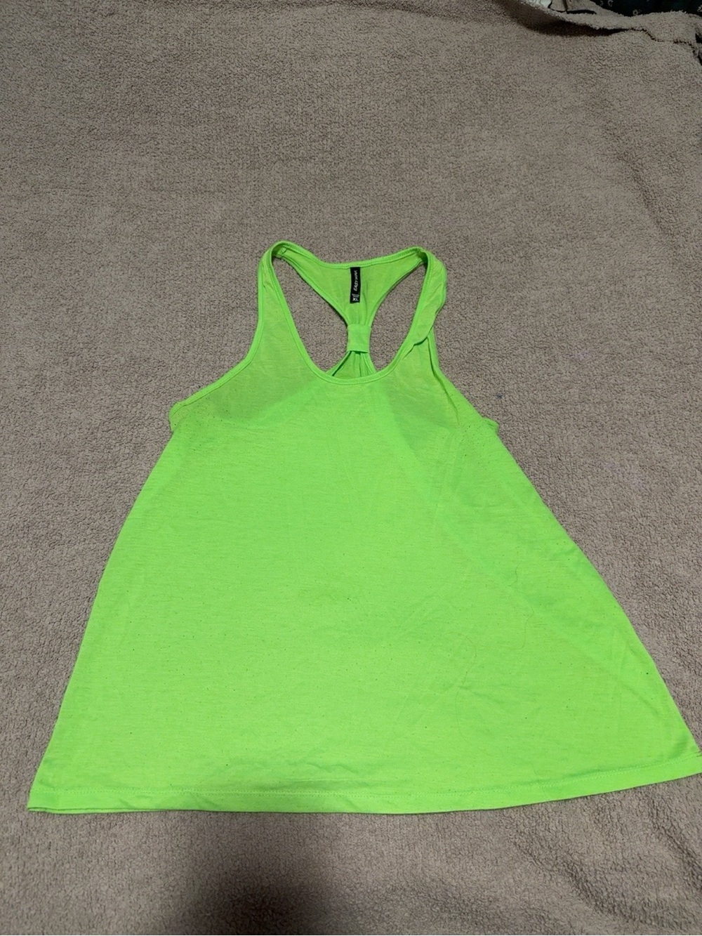 Easy Wear Neon Green Racerback Tank Top XL